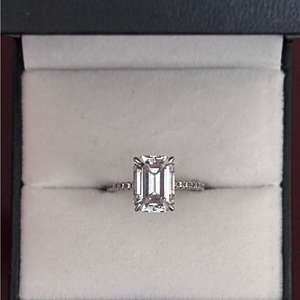 Radiant Silver Emerald-Cut Ring - image 2